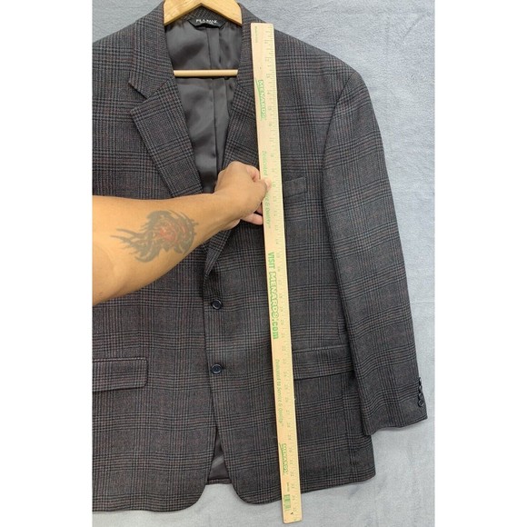 Jos A Bank Sport Coat Mens Size 44L Gray Single Breasted Vented Notch Two Button - Picture 7 of 16